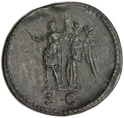 Sestertius - Domitian S C; Victory, Rome, 92-94 reverse image