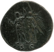 Sestertius - Domitian S C; Victory, Rome, 95-96 reverse image