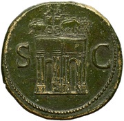 Sestertius - Domitian S C, Rome, 95-96 reverse image