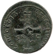 Sestertius - Nerva CONCORDIA EXERCITVVM S C, Rome, 96 reverse image