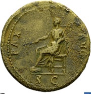 Sestertius - Nerva PAX AVG S C; Pax, Rome, 96 reverse image