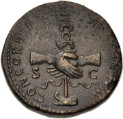 Sestertius - Nerva CONCORDIA EXERCITVVM S C, Rome, 96 reverse image