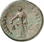 Sestertius - Nerva LIBERTAS PVBLICA S C; Libertas, Rome, 96 reverse image
