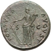 Sestertius - Nerva FORTVNA AVGVST S C; Fortuna, Rome, 97 reverse image