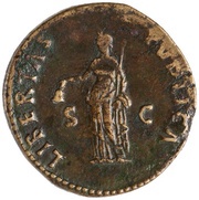Sestertius - Nerva LIBERTAS PVBLICA S C; Libertas, Rome, 97 reverse image