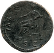 Sestertius - Nerva PAX AVG S C; Pax, Rome, 97 reverse image
