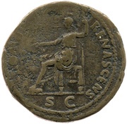 Sestertius - Nerva ROMA RENASCENS S C; Roma and Victory, Rome, 97 reverse image