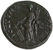 Sestertius - Nerva FORTVNA AVGVST S C; Fortuna, Rome, 97 reverse image