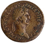 Sestertius - Nerva PLEBEI VRBANAE FRVMENTO CONSTITVTO S C obverse image