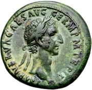 Sestertius - Nerva IMP II COS IIII P P S C; Pax obverse image