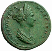 Sestertius - Ulpia Marciana EX SENATVS CONSVLTO S C; Vesta obverse image