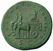 Sestertius - Ulpia Marciana EX SENATVS CONSVLTO S C; Vesta, Rome, 98-117 reverse image
