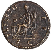 Sestertius - Trajan TR POT COS II S C; Concordia, Rome, 98-99 reverse image
