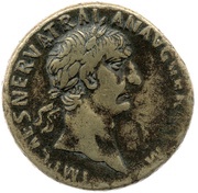 Sestertius - Trajan TR POT COS II P P S C; Pax obverse image