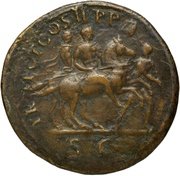 Sestertius - Trajan TR POT COS II P P S C, Rome, 98-99 reverse image