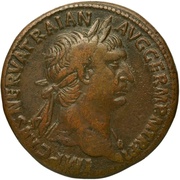 Sestertius - Trajan COS III DES IIII P P S C; Pax obverse image