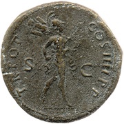 Sestertius - Trajan TR POT COS III P P S C; Mars, Rome, 101-102 reverse image