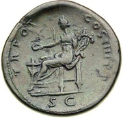 Sestertius - Trajan TR POT COS III P P S C; Concordia, Rome, 101-102 reverse image