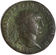 Sestertius - Trajan TR POT COS III P P S C; Pax obverse image