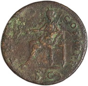 Sestertius - Trajan TR POT COS III P P S C; Pax, Rome, 101-102 reverse image