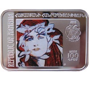 100 Dram Teodor Axentowicz; coloured obverse image