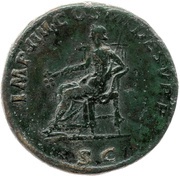Sestertius - Trajan IMP IIII COS IIII DES V P P S C; Pax, Rome, 102 reverse image