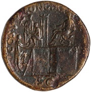 Sestertius - Trajan COS V CONGIAR SECVND S C; Liberalitas, Rome, 103 reverse image