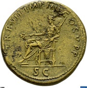 Sestertius - Trajan TR P VII IMP IIII COS V P P S C; Pax, Rome, 103 reverse image