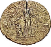 Sestertius - Trajan S P Q R OPTIMO PRINCIPI S C ALIM ITAL; Abundantia, Rome, 103-111 reverse image