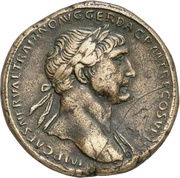 Sestertius - Trajan S P Q R OPTIMO PRINCIPI S C ALIM ITAL obverse image