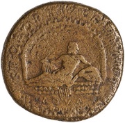 Sestertius - Trajan S P Q R OPTIMO PRINCIPI S C AQVA TRAIANA, Rome, 103-111 reverse image