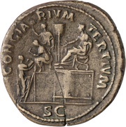 Sestertius - Trajan CONGIARIVM TERTIVM S C, Rome, 103-111 reverse image