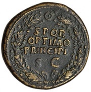 Sestertius - Trajan S P Q R OPTIMO PRINCIPI, Rome, 103-111 reverse image