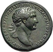 Sestertius - Trajan S P Q R OPTIMO PRINCIPI S C; Ceres obverse image