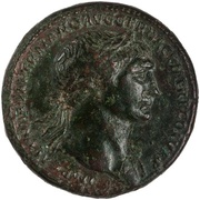 Sestertius - Trajan S P Q R OPTIMO PRINCIPI S C; Roma and Victory obverse image