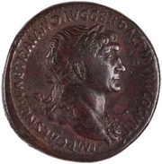 Sestertius - Trajan S P Q R OPTIMO PRINCIPI S C; Roma and Victory obverse image