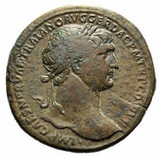 Sestertius - Trajan S P Q R OPTIMO PRINCIPI S C; Concordia obverse image