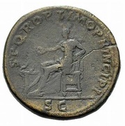 Sestertius - Trajan S P Q R OPTIMO PRINCIPI S C; Concordia, Rome, 103-111 reverse image