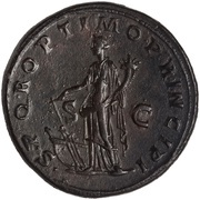 Sestertius - Trajan S P Q R OPTIMO PRINCIPI S C; Fortuna, Rome, 103-111 reverse image