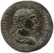 Sestertius - Trajan S P Q R OPTIMO PRINCIPI S C; Pax obverse image