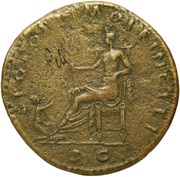 Sestertius - Trajan S P Q R OPTIMO PRINCIPI S C; Pax, Rome, 103-111 reverse image