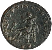 Sestertius - Trajan S P Q R OPTIMO PRINCIPI S C; Salus, Rome, 103-111 reverse image