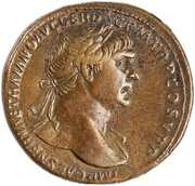 Sestertius - Trajan S P Q R OPTIMO PRINCIPI S C; Spes obverse image