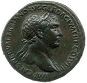 Sestertius - Trajan S P Q R OPTIMO PRINCIPI S C; Victory obverse image