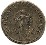 Sestertius - Trajan S P Q R OPTIMO PRINCIPI S C; Victory, Rome, 103-111 reverse image