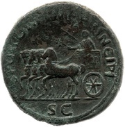 Sestertius - Trajan S P Q R OPTIMO PRINCIPI S C, Rome, 103-111 reverse image