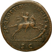 Sestertius - Trajan S P Q R OPTIMO PRINCIPI S C, Rome, 103-111 reverse image