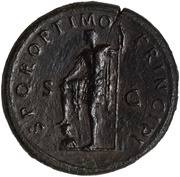 Sestertius - Trajan S P Q R OPTIMO PRINCIPI S C, Rome, 103-111 reverse image