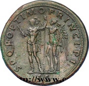 Sestertius - Trajan S P Q R OPTIMO PRINCIPI S C; Victory, Rome, 103-111 reverse image