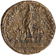 Sestertius - Trajan S P Q R OPTIMO PRINCIPI S C; Victory, Rome, 103-111 reverse image